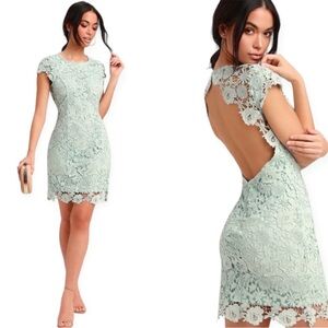 Backless Lace Mint Green Lulus Dress